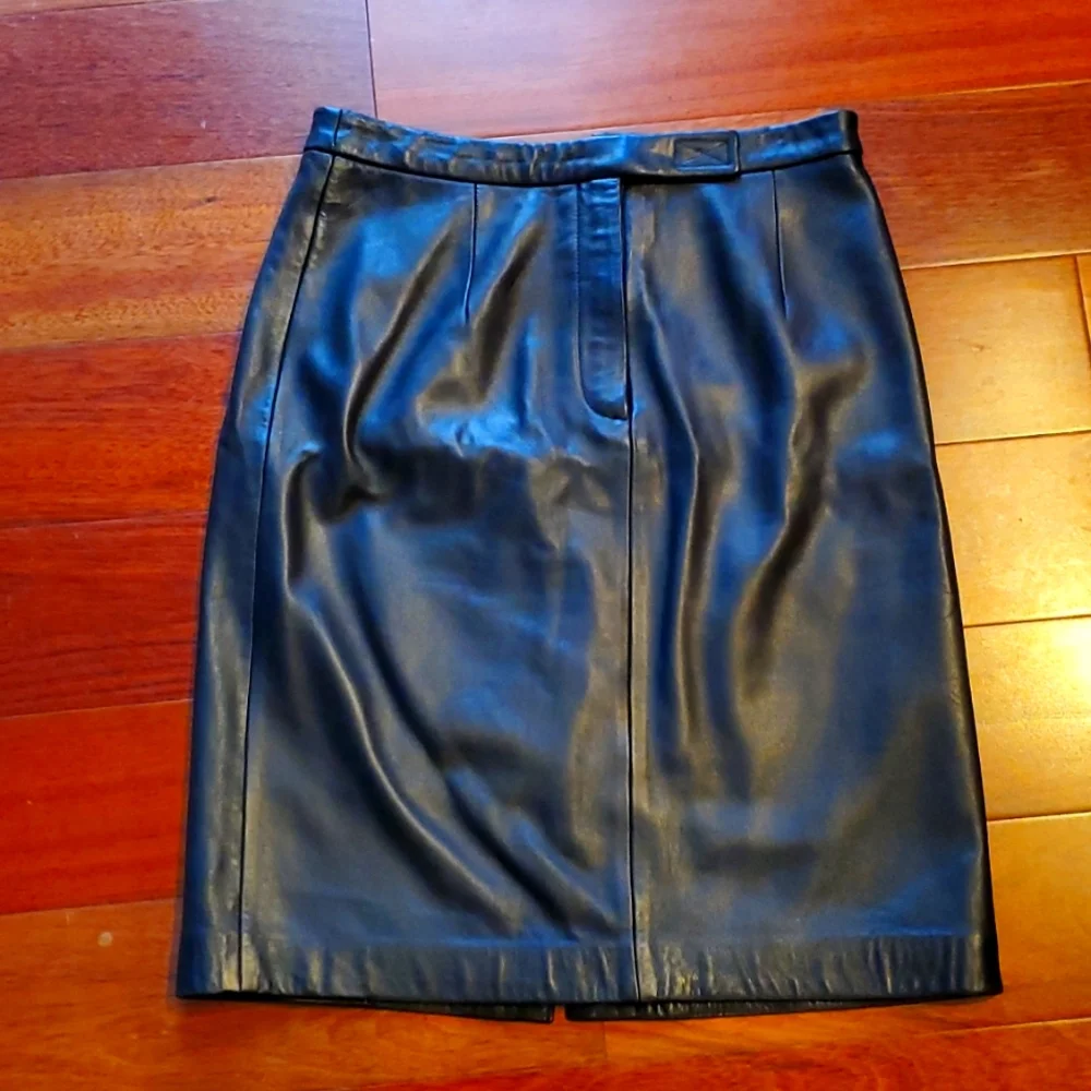 Vintage Sienna studio black leather skirt - Picture 1 of 4